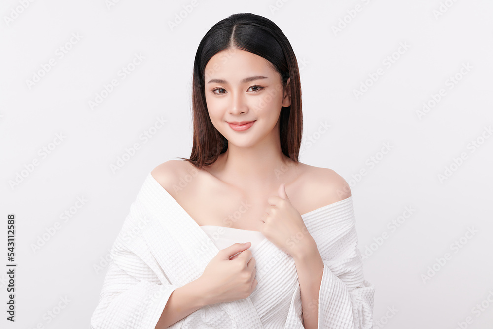 Beautiful young asian woman with clean fresh skin on white background, Face care, Facial treatment, Cosmetology, beauty and spa, Asian women portrait. Beautiful young asian woman with clean fresh skin on white background, Face care, Facial treatment, Cosmetology, beauty and spa, Asian women portrait.
