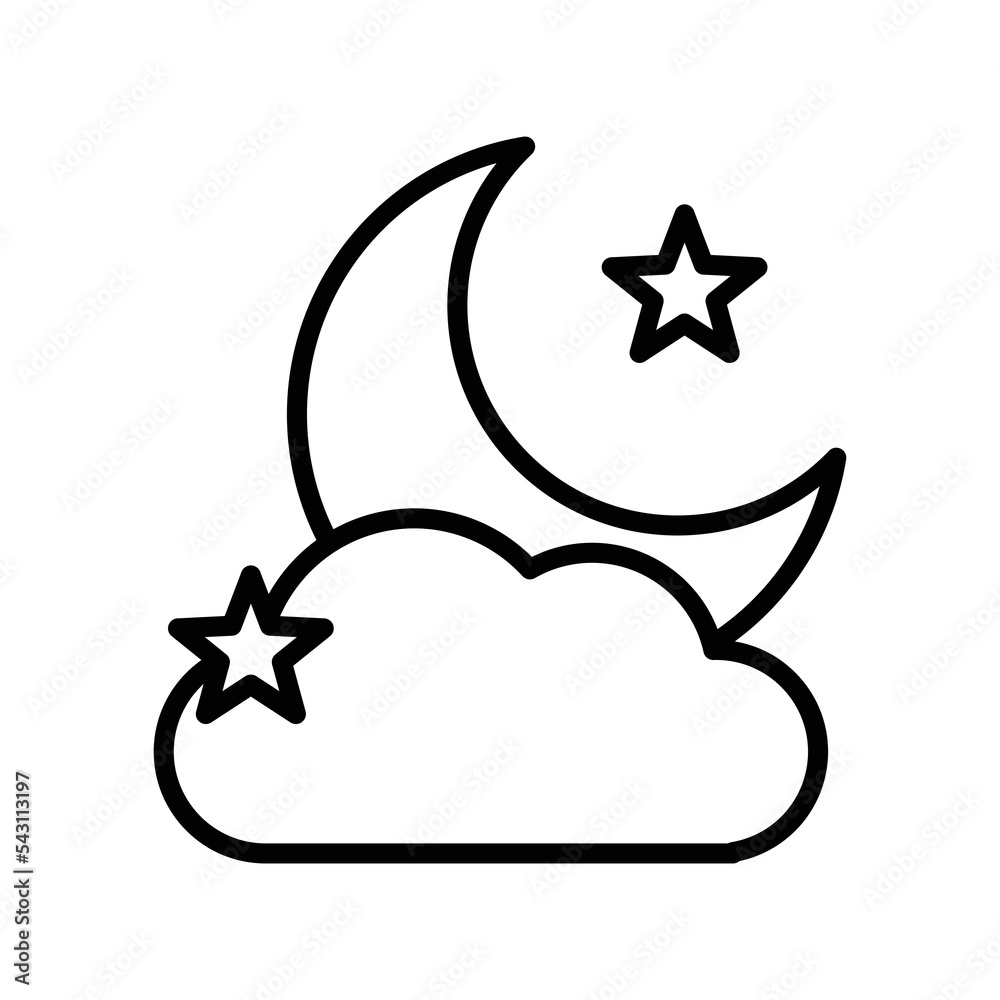 night icon vector design template in white background night icon vector design template in white background