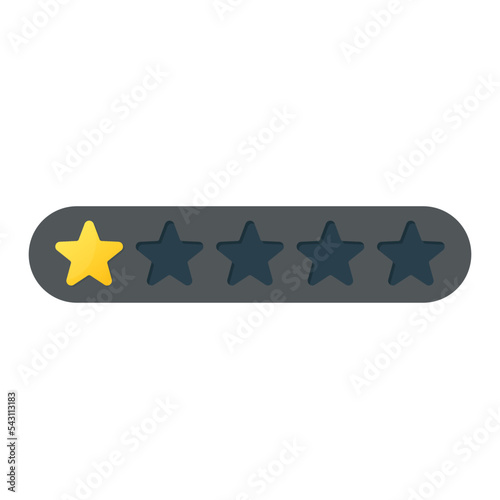 1 star customer review vector icon button for apps and websites