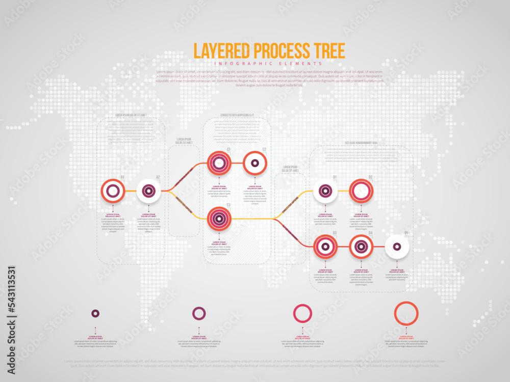 Layered Process Tree Infographic Stock Vector | Adobe Stock