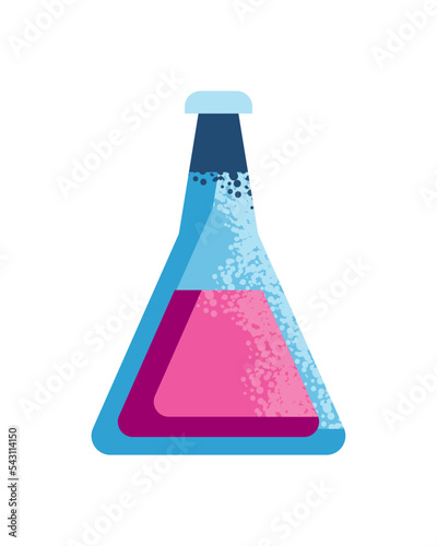 flat pink chemistry flask