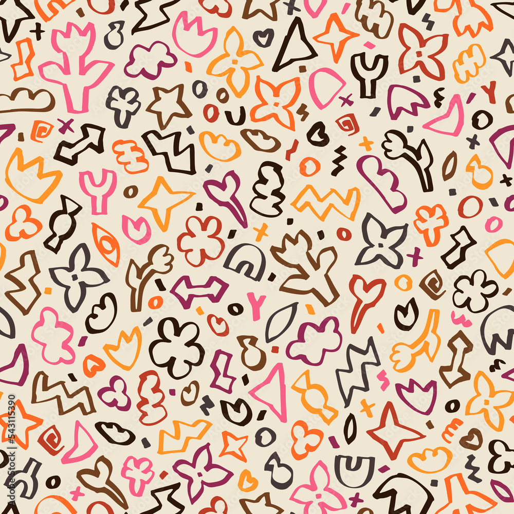 Graffiti fun background by felt pen. Inked scribble, vector seamless pattern. Hand drawn groovy elements by marker. Highlighter doodles. Graffiti fun background by felt pen. Inked scribble, vector seamless pattern. Hand drawn groovy elements by marker. Highlighter doodles.