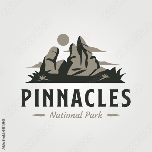 pinnacles vintage logo vector symbol illustration design