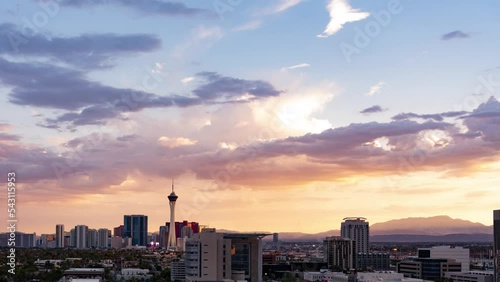 Las Vegas Sunset Skyline and Red Rock Canyon Time Lapse Nevada USA
