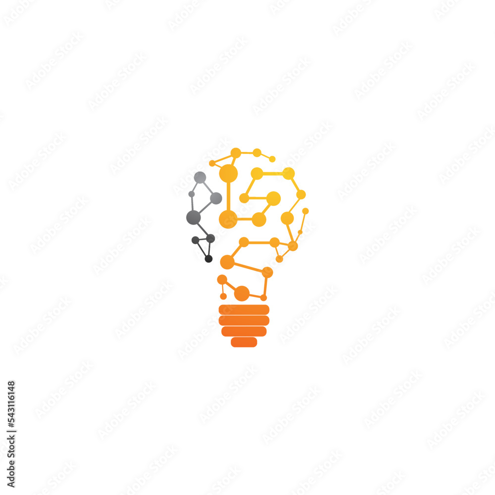 Modern Tech Bulb logo designs concept, Technology Bulb Idea logo template - Vector Modern Tech Bulb logo designs concept, Technology Bulb Idea logo template - Vector