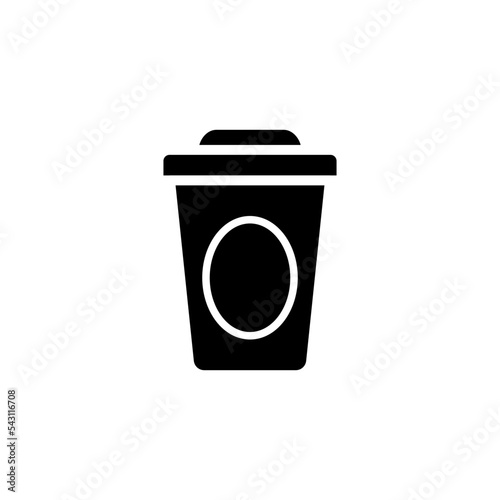 coffee cup, black, icon, vector, template, flat, symbol © waniperih