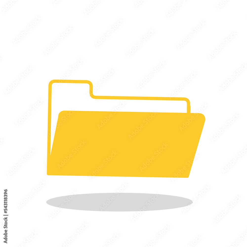 open folder icon. Folder with documents on white background, vector