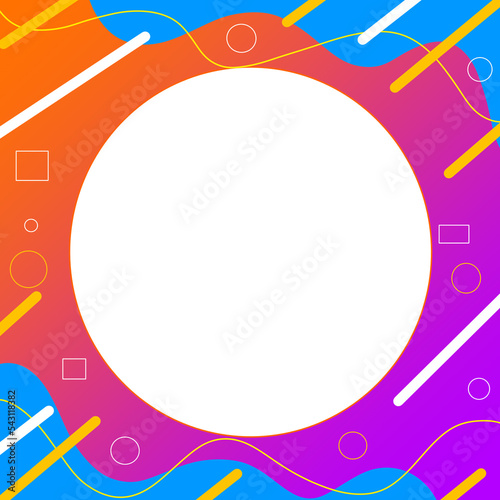 abstract background with circles. Memphis abstract frame design with space area