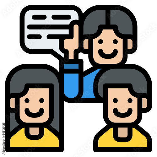 discussion design thinking practical process knowledge icon
