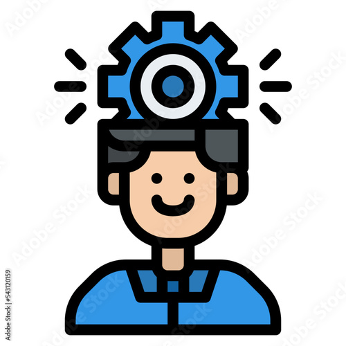 head design thinking practical process knowledge icon