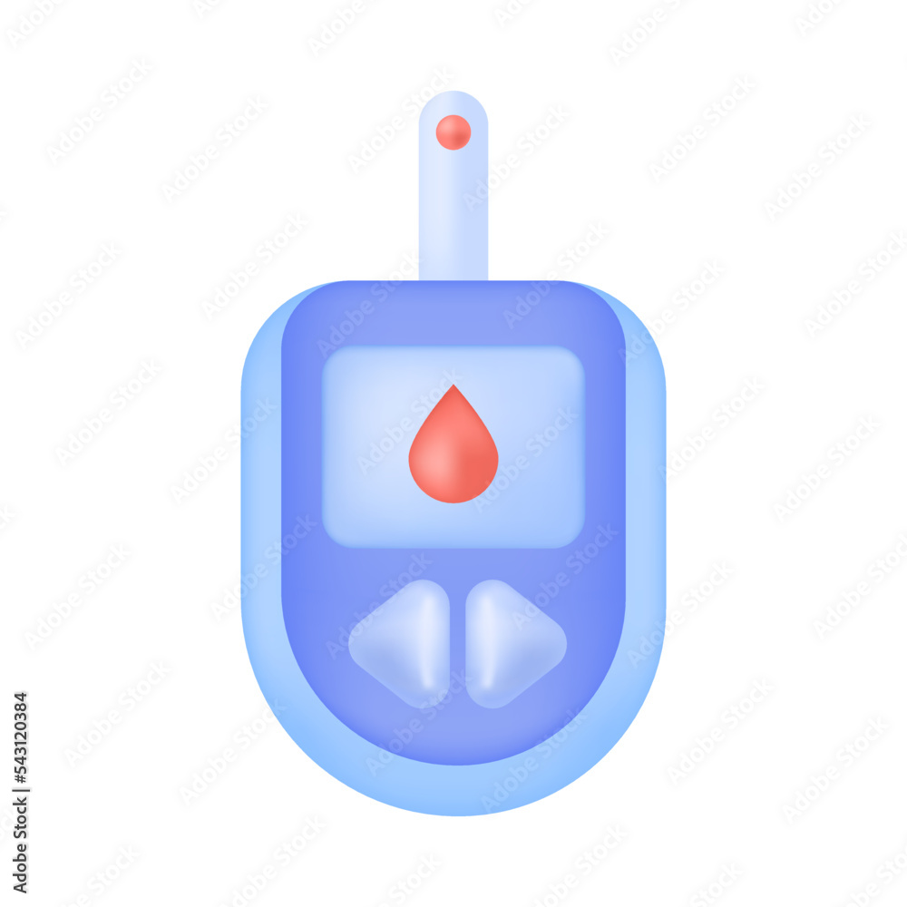 Glucometer electronic device analyzing blood 3d icon digital glucose