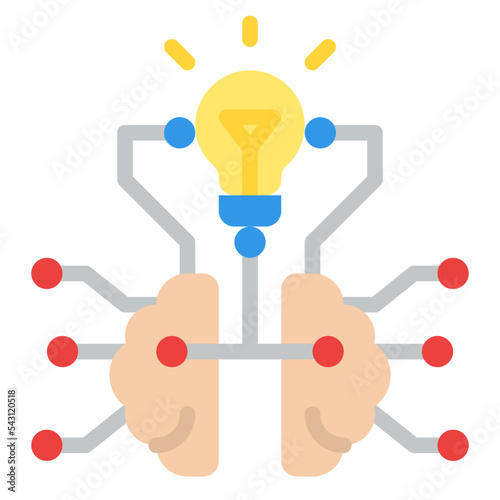 brain design thinking practical process knowledge icon