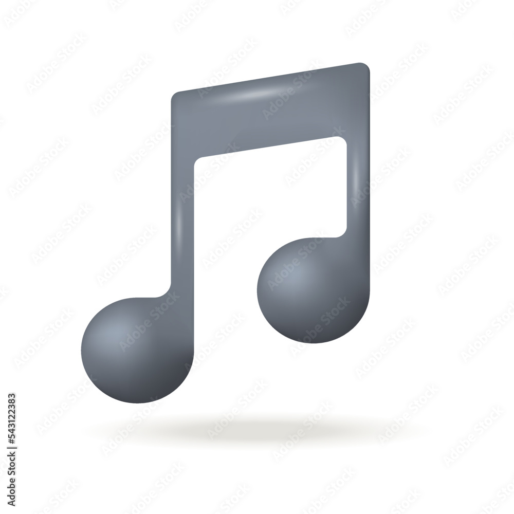 Black music note 3D icon. Musical symbol for singing song, playing melody of symphony on instrument 3D vector illustration on white background. Orchestra and opera, entertainment, jazz concept Black music note 3D icon. Musical symbol for singing song, playing melody of symphony on instrument 3D vector illustration on white background. Orchestra and opera, entertainment, jazz concept