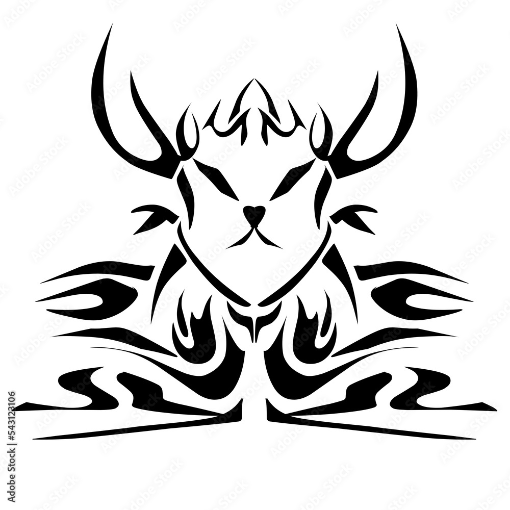 Deer tattoo transparent png image suitable for t-shirt stickers and others