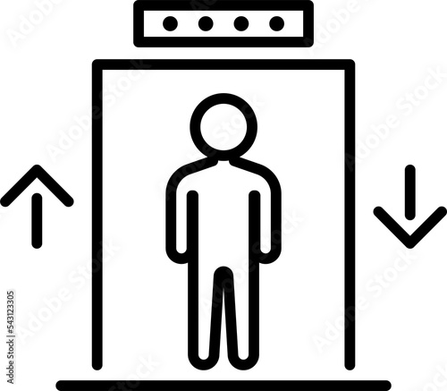 Outline elevator icon.