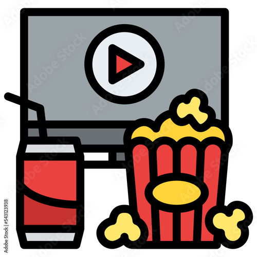 computer movie cinema entertain free time icon