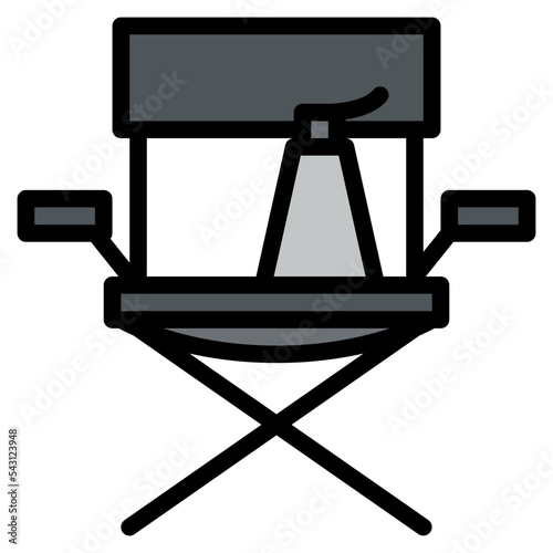 director chair movie cinema entertain free time icon