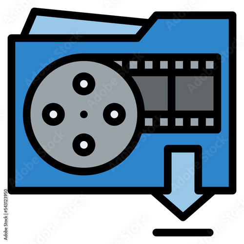 download movie cinema entertain free time icon