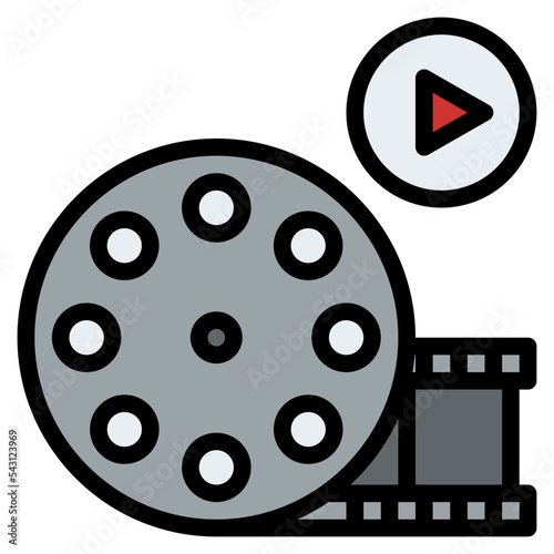 film reel movie cinema entertain free time icon
