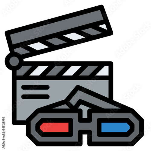 movie clapperboard movie cinema entertain free time icon