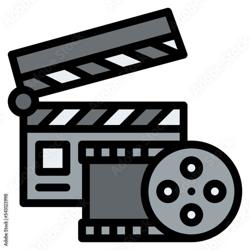 movie clapperboard movie cinema entertain free time icon
