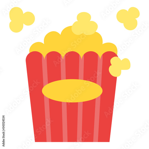 popcorn movie cinema entertain free time icon