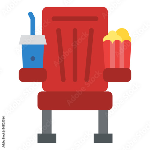 seat movie cinema entertain free time icon