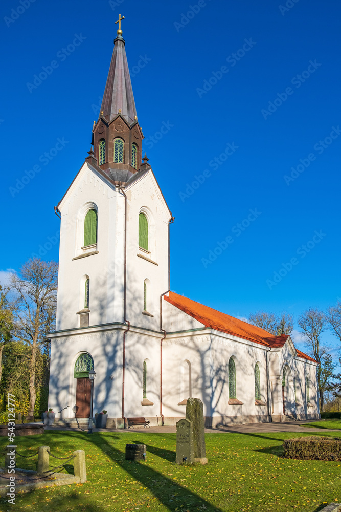 Swedish old country church and a cemetery