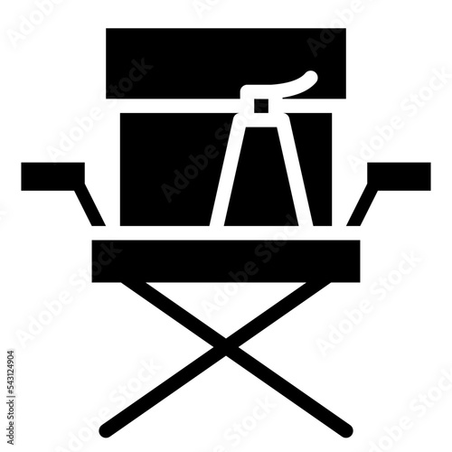 director chair movie cinema entertain free time icon