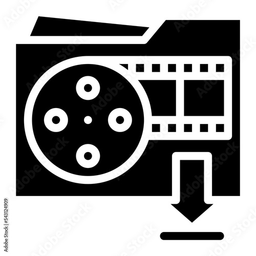 download movie cinema entertain free time icon