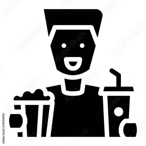 man movie cinema entertain free time icon