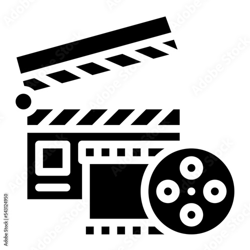 movie clapperboard movie cinema entertain free time icon