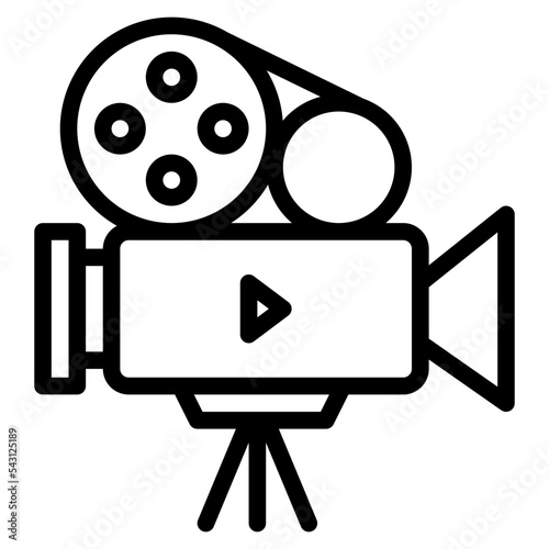 camera movie cinema entertain free time icon