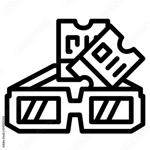 ticket movie cinema entertain free time icon