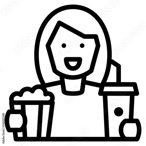 woman movie cinema entertain free time icon