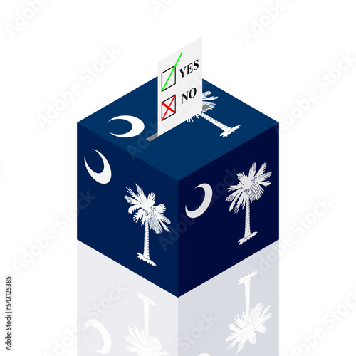 south carolina state ballot box. vector illustration