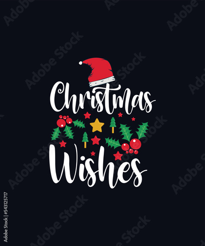 Christmas wishes Typography design concept