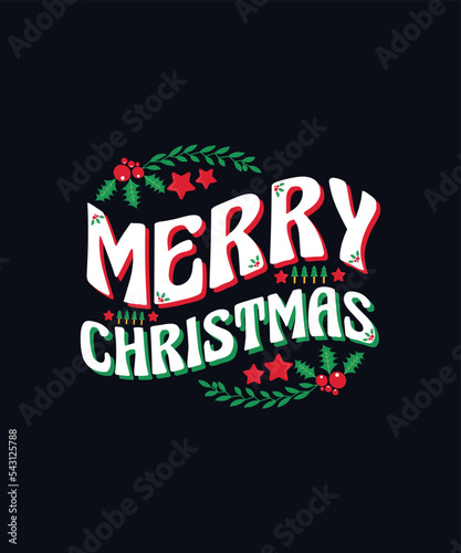 Merry Christmas lettering typography design concept
