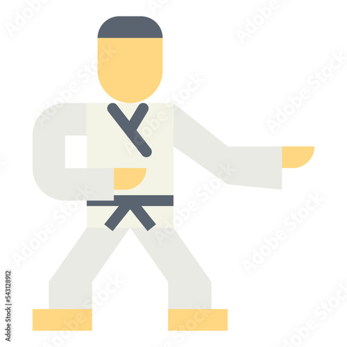 karate flat icon style