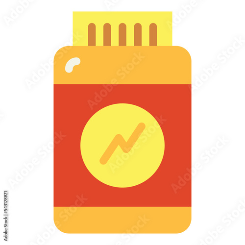 protein powder flat icon style