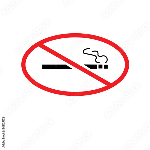 World no tobacco day smoking logo Smoking is not allowed sign on a white background with red no smoking caption