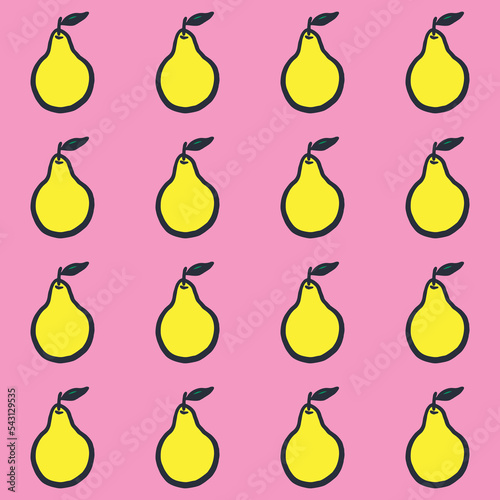 vector yellow pear pattern on pink background