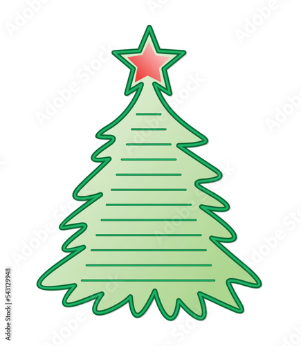 The greeting card with a new year tree.
