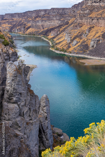 Landscape at Shoshone waterfalls near Twin Falls. Idaho. USA.