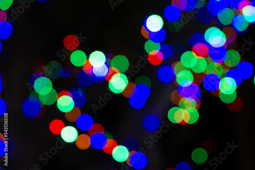 Lots of colorful blurred circles of light