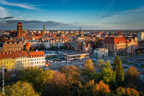 Tela The Main Town of Gdansk at autumn, Poland