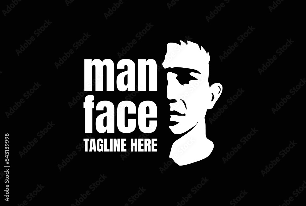 Black Dark Male Man Head Face Silhouette Logo