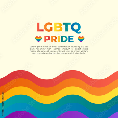 lgbtq pride flyer vector design with rainbow symbol or flag background. suitable for social media posts, posters, flyers, banners, etc.