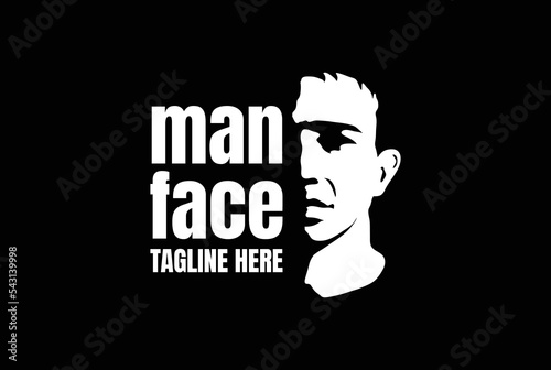 Black Dark Male Man Head Face Silhouette Logo