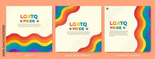 Canvastavla Flyer template, social media post, banner Vector Set with LGBTQ symbol